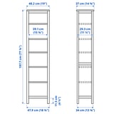 HEMNES Librero, teñido en blanco, 19 1/4x77 1/2 "