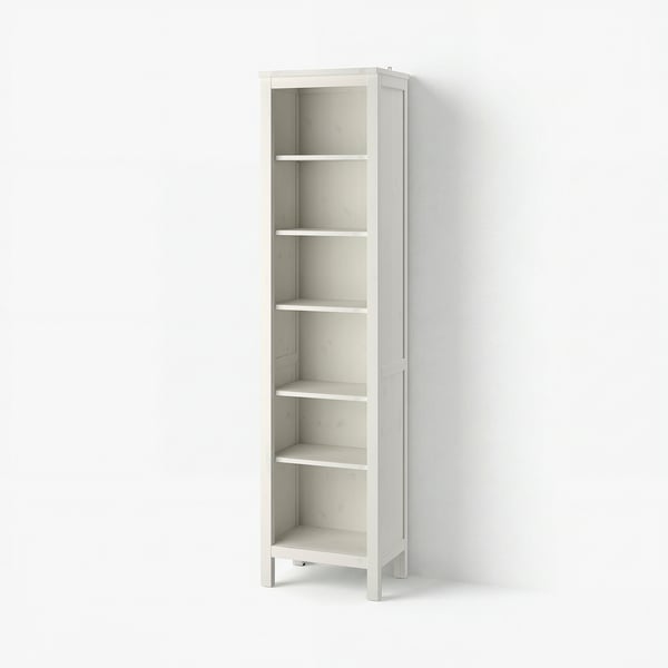 HEMNES Librero, teñido en blanco, 19 1/4x77 1/2 "