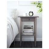 HEMNES Mesa de noche, gris oscuro teñido, 18 1/8x13 3/4 "