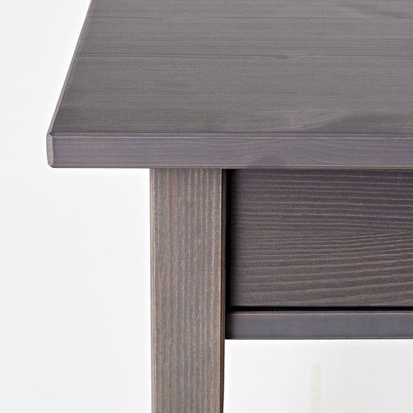 HEMNES Mesa de noche, gris oscuro teñido, 18 1/8x13 3/4 "