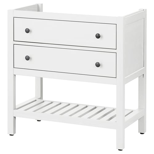 HEMNES Mueble para baño abierto+2 cajones, blanco, 30 "