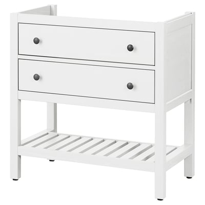 HEMNES Mueble para baño abierto+2 cajones, blanco, 30 "