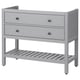 Opción: HEMNES Mueble para baño abierto+2 cajones, gris, 36 "