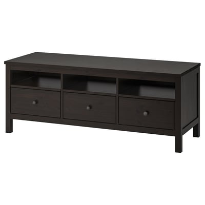 HEMNES Mueble para TV, negro-marrón, 58 1/4x18 1/2x22 1/2 "