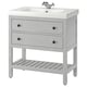 Opción: HEMNES / ORRSJÖN Tocador de baño abierto/lvmns/grifo, gris, 31x21 3/4x34 7/8 "