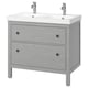 HEMNES / ORRSJÖN Tocador de baño+cajones, gris, 37x21 3/4x34 7/8 "