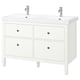HEMNES / ORRSJÖN Tocador de baño+lavamanos+grifos, blanco, 49x21 3/4x34 7/8 "