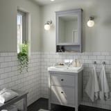 HEMNES / RUTSJÖN Tocador de baño+cajones, gris, 25 1/4x21 7/8x37 "