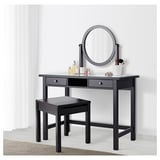 HEMNES Tocador con espejo, negro-marrón, 43 1/4x17 3/4 "