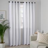 HENNY RAND Cortinas, 1 par, blanco/azul oscuro/azul claro/gris claro, 57x98 "