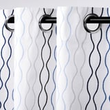 HENNY RAND Cortinas, 1 par, blanco/azul oscuro/azul claro/gris claro, 57x98 "