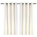 HENNY RAND Cortinas, 1 par, blanco/gris amarillo, 57x98 "