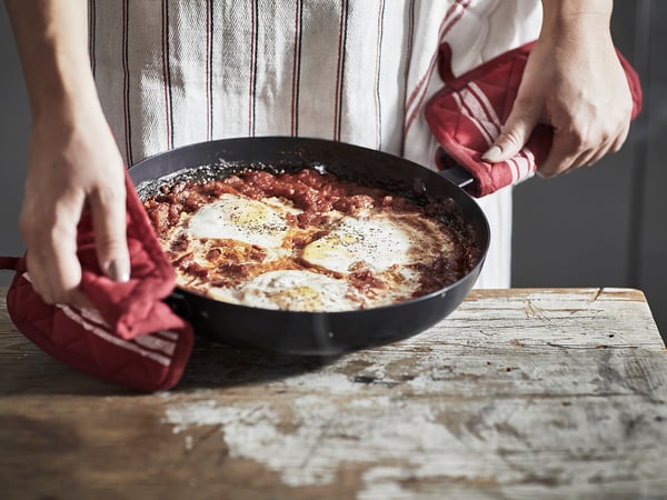 HILDEGUN Guante para cocina, rojo, 7x7 "