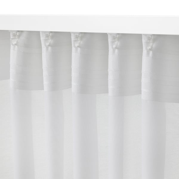 HILJA Cortinas, 1 par, blanco/+cinta de fruncir, 57x84 "