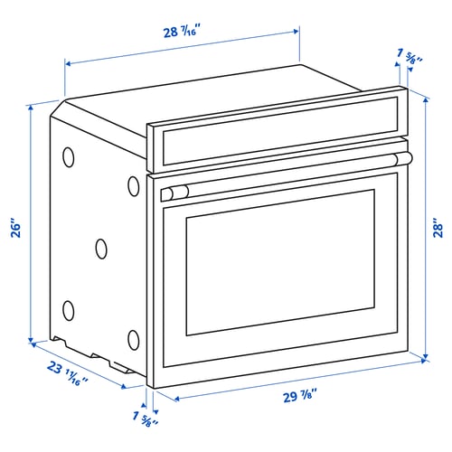 HJÄLTEBY Horno pared convección+autolimpieza, acero inoxidable