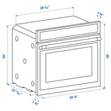 HJÄLTEBY Horno pared convección+autolimpieza, negro acero inoxidable