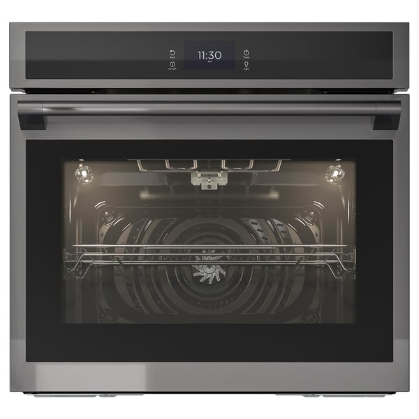 HJÄLTEBY Horno pared convección+autolimpieza, negro acero inoxidable