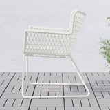 HÖGSTEN Silla+reposabrazos, exterior, blanco