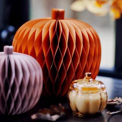 HÖSTAGILLE Adorno, juego de 2, papel calabaza