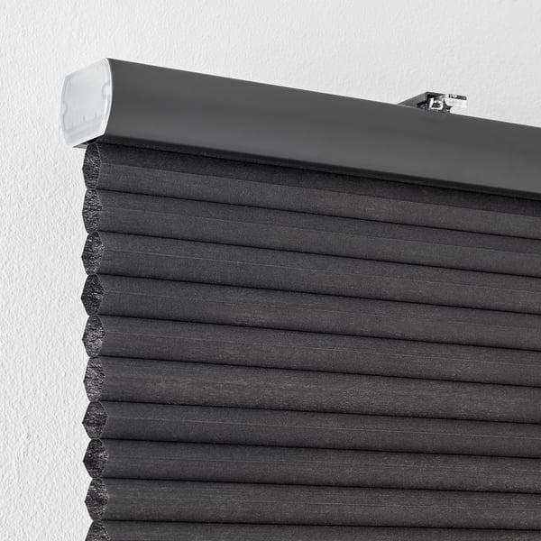 HOPPVALS Persiana celular opaca, gris, 30x64 "