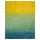 HOTELLRUM Alfombra, pelo largo, azul/verde amarillo, 7 ' 10 "x9 ' 10 "
