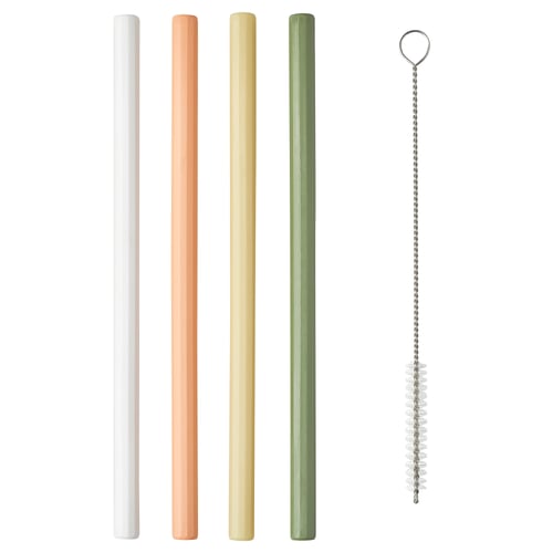 HUMLESUGA Popotes/cepillo, juego de 5, colores variados