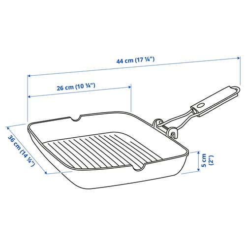 HUSKNUT Sartén para plancha, recubrimiento antiadherente negro, 14 ¼x10 ¼ "