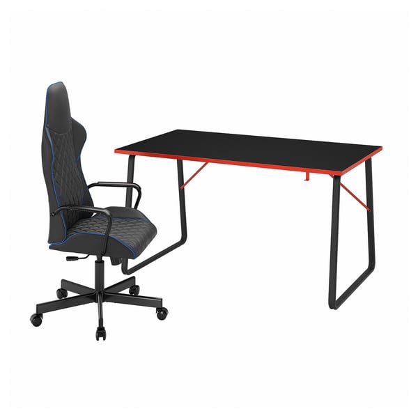 HUVUDSPELARE / UTESPELARE Escritorio+silla gaming, negro