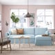 HYLTARP Sofá+chaise longue, derecha, Kilanda azul pálido