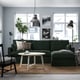 HYLTARP Sofá+chaise longue, derecha, Tallmyra verde oscuro