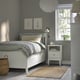 IDANÄS Base de cama+almacenamiento, blanco/Lyngör blanco, Tamaño twin