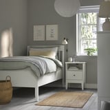 IDANÄS Base de cama, blanco/Lyngör blanco, Tamaño twin