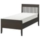 IDANÄS Base de cama, marrón oscuro/Lyngör gris oscuro, Tamaño twin