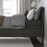 IDANÄS Base de cama, marrón oscuro/Lyngör gris oscuro, Tamaño queen