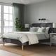 IDANÄS Base de cama tapizada, Gunnared gris oscuro, Tamaño queen