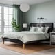 IDANÄS Base de cama tapizada, Gunnared gris oscuro, Tamaño King