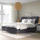 IDANÄS Cama tapizada+almacenaje, Gunnared gris oscuro, Tamaño King
