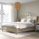 IDANÄS Cama tapizada+almacenaje, Naggen beige, Tamaño King