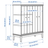 IDANÄS Gabinete puertas plegables, blanco, 47 5/8x53 1/8 "