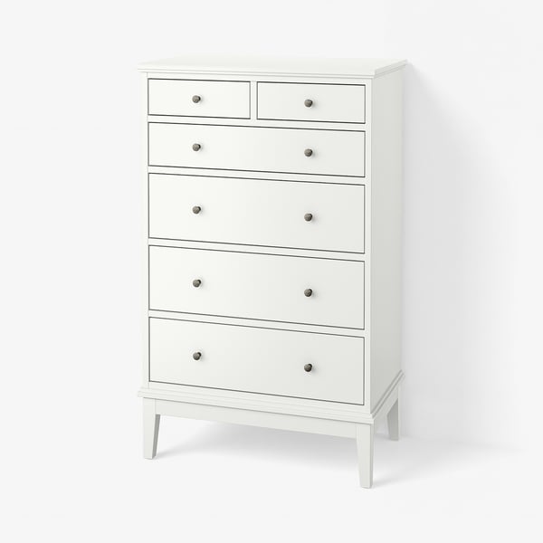 IDANÄS Gavetero de 6 cajones, blanco, 33 1/8x19 5/8x53 1/8 "