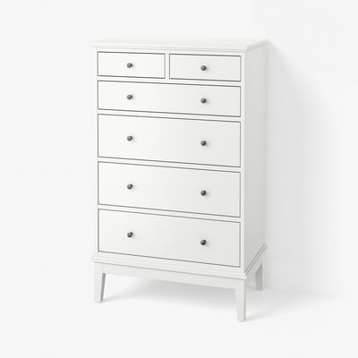 IDANÄS Gavetero de 6 cajones, blanco, 33 1/8x19 5/8x53 1/8 "