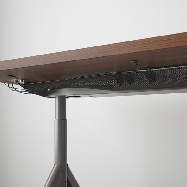 IDÅSEN Escritorio, marrón/gris oscuro, 63x31 1/2 "