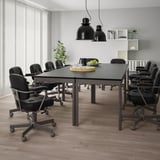 IDÅSEN Mesa, negro/gris oscuro, 55 1/8x27 1/2x29 1/2 "