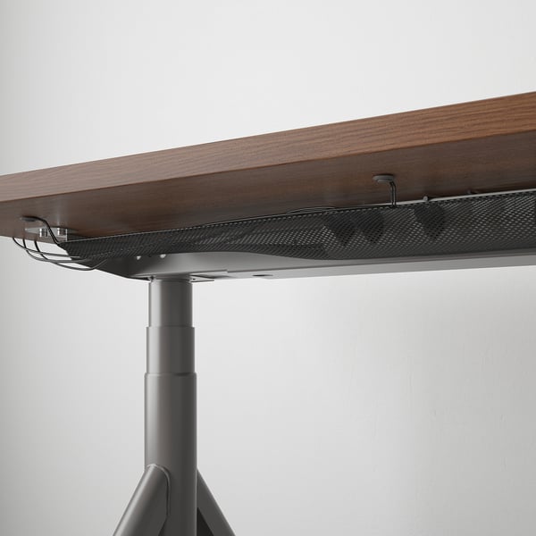 IDÅSEN Mesa sentado/de pie, marrón/gris oscuro, 47 1/4x27 1/2 "