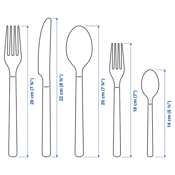 IKEA 365+ Cubertería, 20 piezas, acero inoxidable