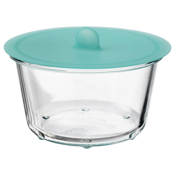 IKEA 365+ Recipiente con tapa, redondo vidrio/silicona, 20 oz
