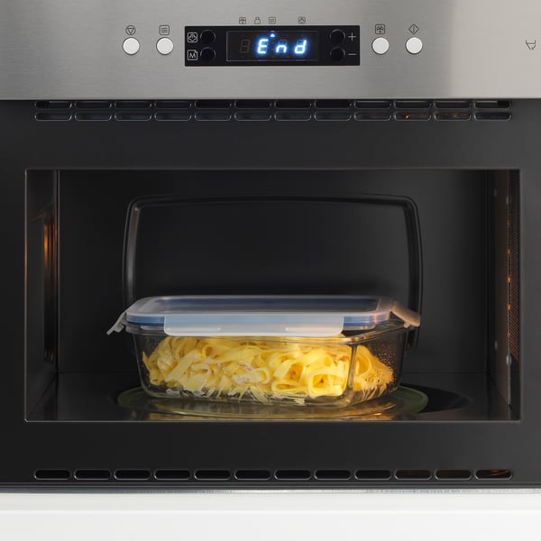 IKEA 365+ Recipiente+tapa, rectangular/vidrio, 34 oz