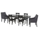 INGATORP / INGOLF Mesa y 6 sillas, negro/Sporda gris oscuro, 61/84 5/8x34 1/4 "