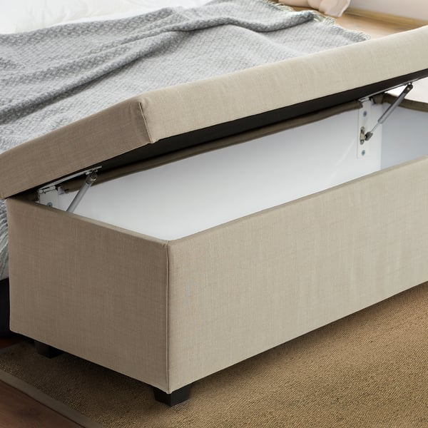 INNDYR Banco con almacenaje, Nordvalla beige/negro