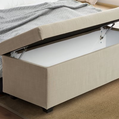 INNDYR Banco con almacenaje, Nordvalla beige/negro